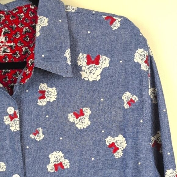 Disney Parks Limited Edition Spring Flower Festival Minnie Mouse Chambray Shirt - Picture 3 of 10